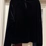 ladies dressy black velvet top embellish with faux pearls at neck q Image 3