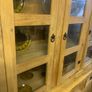 Glass Front Pine Dresser In VG Condition Height 202cm Width 153cm Depth 48cm Image 2
