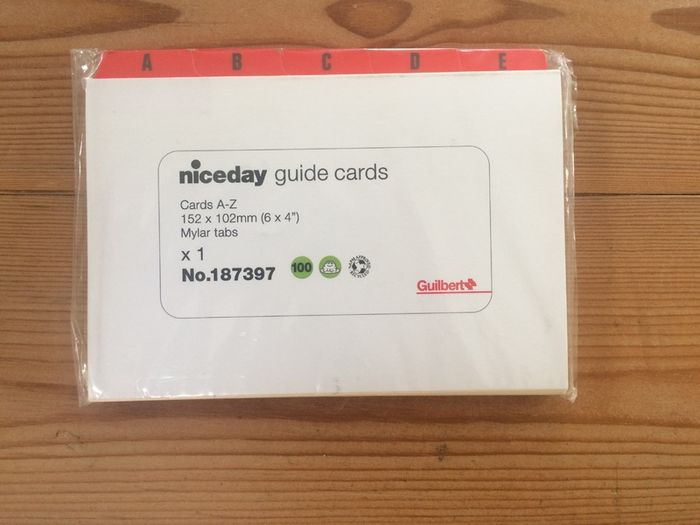 A-Z guide cards