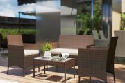 4 Piece Rattan Garden Sofa Set