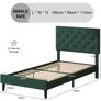 Single Bed Frame with Headboard, 90 X 190, Green Upholstered Bed Frame, Adjustable, Heavy Duty, Easy Assembly, No Box Spring Needed Image 9