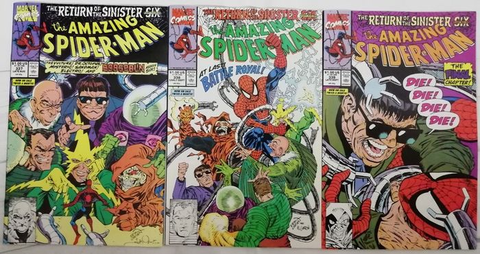 Amazing Spider-Man #'s 334-339 Return of The Sinister Six - Complete Set Parts 1-6 (1990)