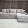 L Shaped Taupe & Cream Fabric Corner Sofa Image 3