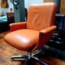 Mid century original Co.fe.mo Italian leather lounge chair Image 2