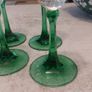 Fabulous Set of Six Mid Century Champagne Flutes with Green Stems - Perfect for Celebrating St. Patrick's Day or Any Other Special Occasion! Image 5