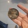 Antique arts and crafts copper brooch, Ruskin style ,foiled glass cabochons.c.1900 _1920 Image 3