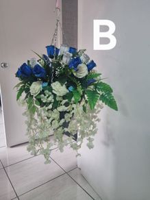hanging basket blue