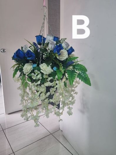 hanging basket blue