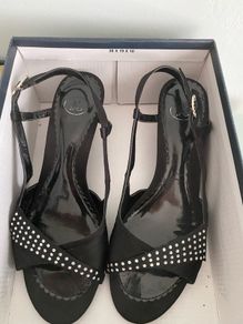 K Shoes, Satin Wedge Sandals, size 4