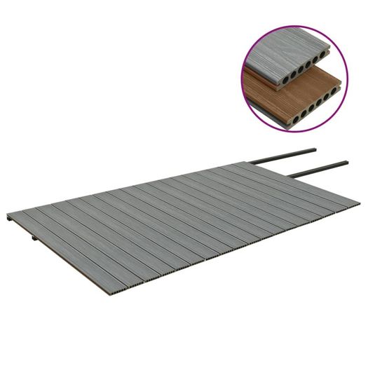 WPC Decking Boards with Accessories Brown and Grey 36 m.sqr 2.2 m