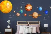 Nice Space Planets Solar System Perfect for Children's Room Large Wall Stickers.