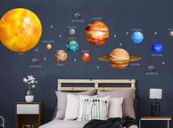 main image for ad Nice Space Planets Solar System Perfect for Children's Room Large Wall Stickers.