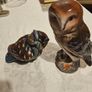 CERAMIC OWEL FIGURINES x 2. Both in good condition.  See photos for same. Image 6