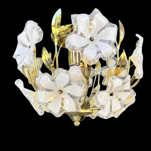 Vintage Hollywood Regency Floral Ceiling Light
