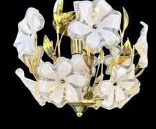 Vintage Hollywood Regency Floral Ceiling Light