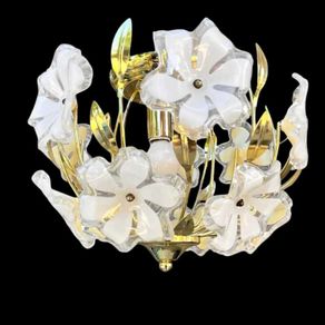 Vintage Hollywood Regency Floral Ceiling Light
