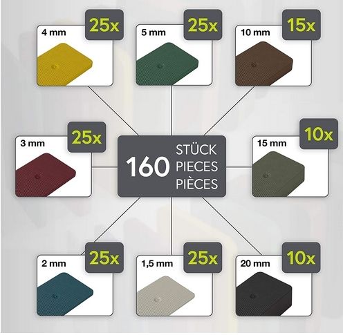 Innonexxt Premium Plastic Spacer Shims 160 pieces
