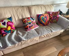 Leather sofa bed
