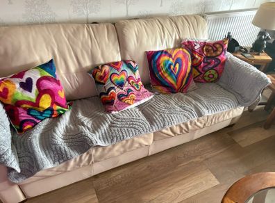 Leather sofa bed
