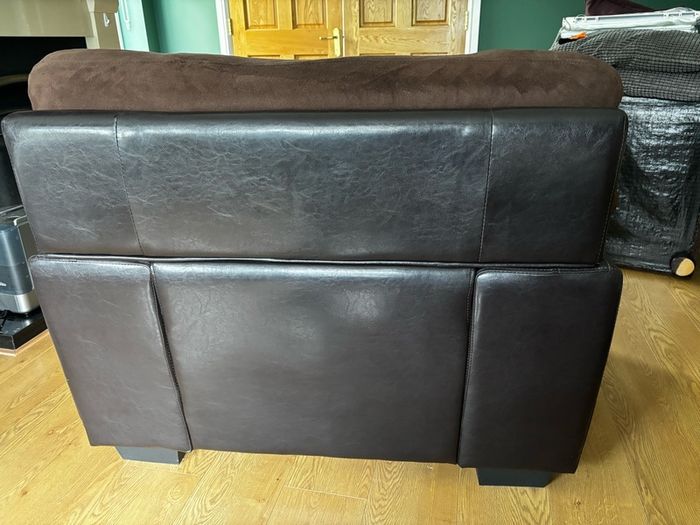 armchair dark brown mixed fabric