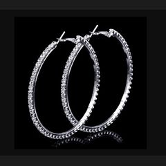 Sparkly Hoop Earrings - new - nice gift