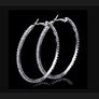 Sparkly Black Hoop Earrings - new - nice gift Image 10