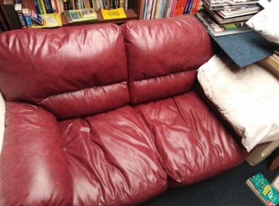 Genuine Leather 2 Seater Sofa/Price Drop .. Ideal for A Rented Property or Similar