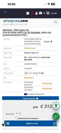 New Tyres 275/35 r 20