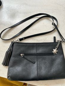 Black Italian leather crossbody
