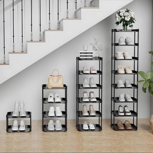 6 Tier Narrow Shoe Rack Storage Stand Slim Space Stackable - Brand New Sealed