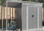 Garden Shed with Extended Roof Light Grey 277x110.5x181 cm Steel