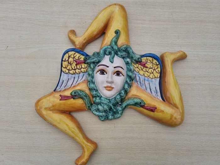 The Trinacria, a traditional, iconic symbol of Sicily