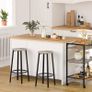 Bar Stools Set of 2, Kitchen Breakfast Bar Stools, A Pair of Barstools, Kitchen Stools, Dining Chairs for Kitchen Counter, Industrial, for Home Garden Bar, Greige and Black, EBG02BY01 Image 2