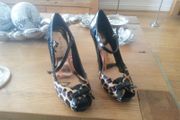 River Island peep toe leopard print shoes