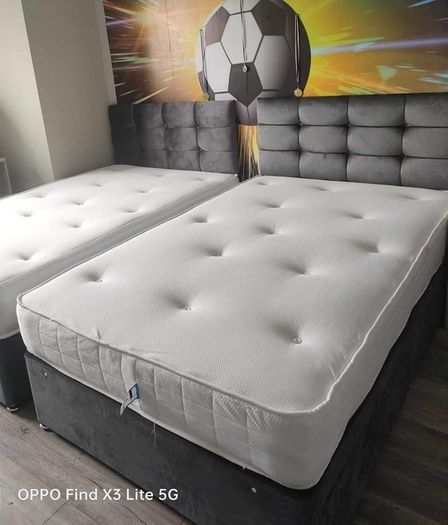 New Single Divan beds. Single tufted memory foam mattress. Drawer storage and multiple designs for Headboard available