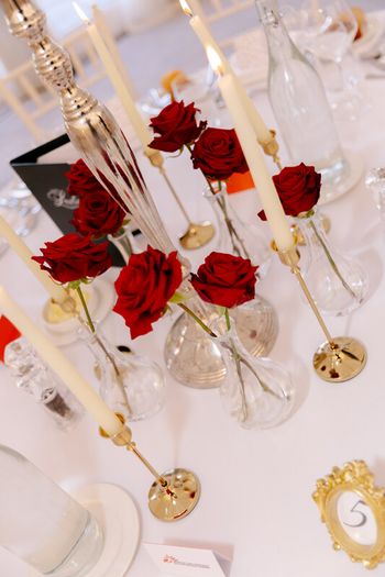 Wedding table vases and candleholders