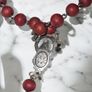Vintage Catholic/ Saint Mary religious rosary burgundy beads Image 5