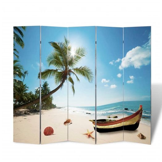 Folding Room Divider 200x170 cm Beach