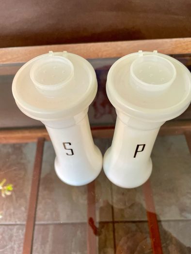 Vintage Tall 1970s MCM Atomic Retro Tupperware Salt and Pepper Shakers