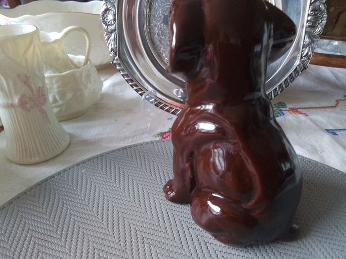 Brown Ceramic Dog Figurine