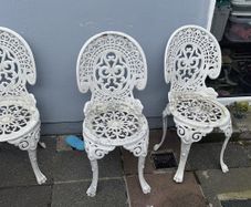 cast iron chairs and table top