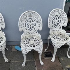 cast iron chairs and table top