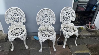 cast iron chairs and table top