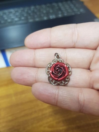 2 Red Rose pendants