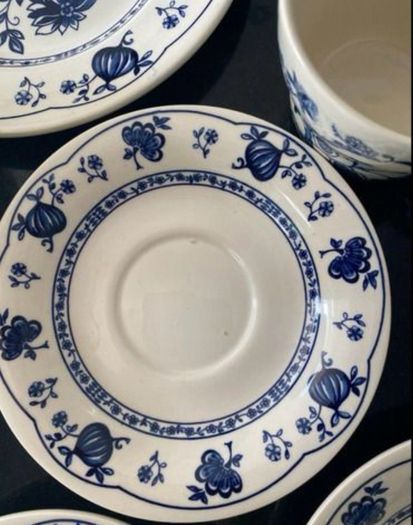 Fabulous Blue onion Ironstone  19 piece tea set