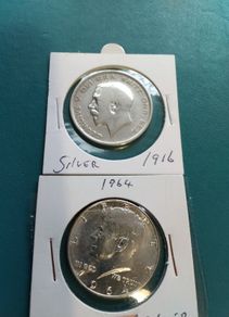 2 Coins   Jfk Silver Half Dollar  & 1926  Silver Halfcrown
