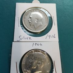 2 Coins   Jfk Silver Half Dollar  & 1926  Silver Halfcrown