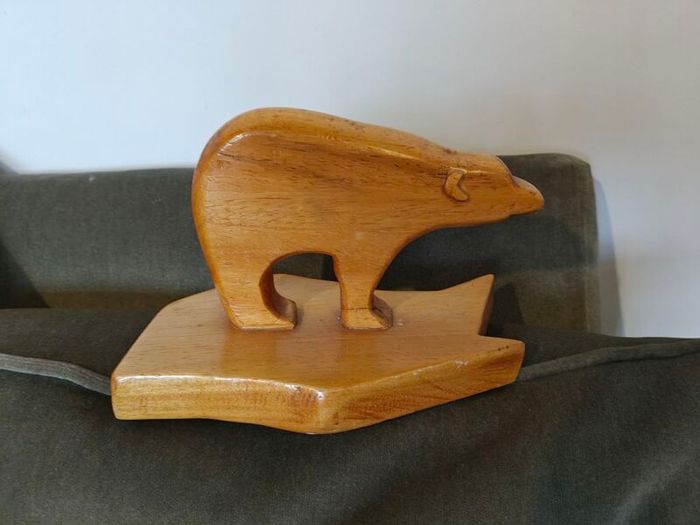 vintage hand carved polar bear