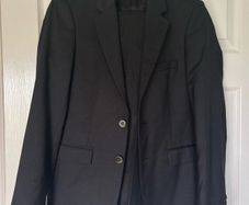 The Kooples Paris Slim Suit 100% Wool Dark Grey Check XS