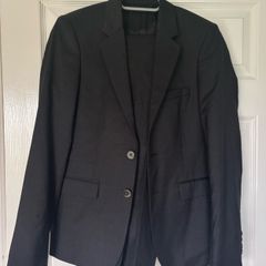 The Kooples Paris Slim Suit 100% Wool Dark Grey Check XS